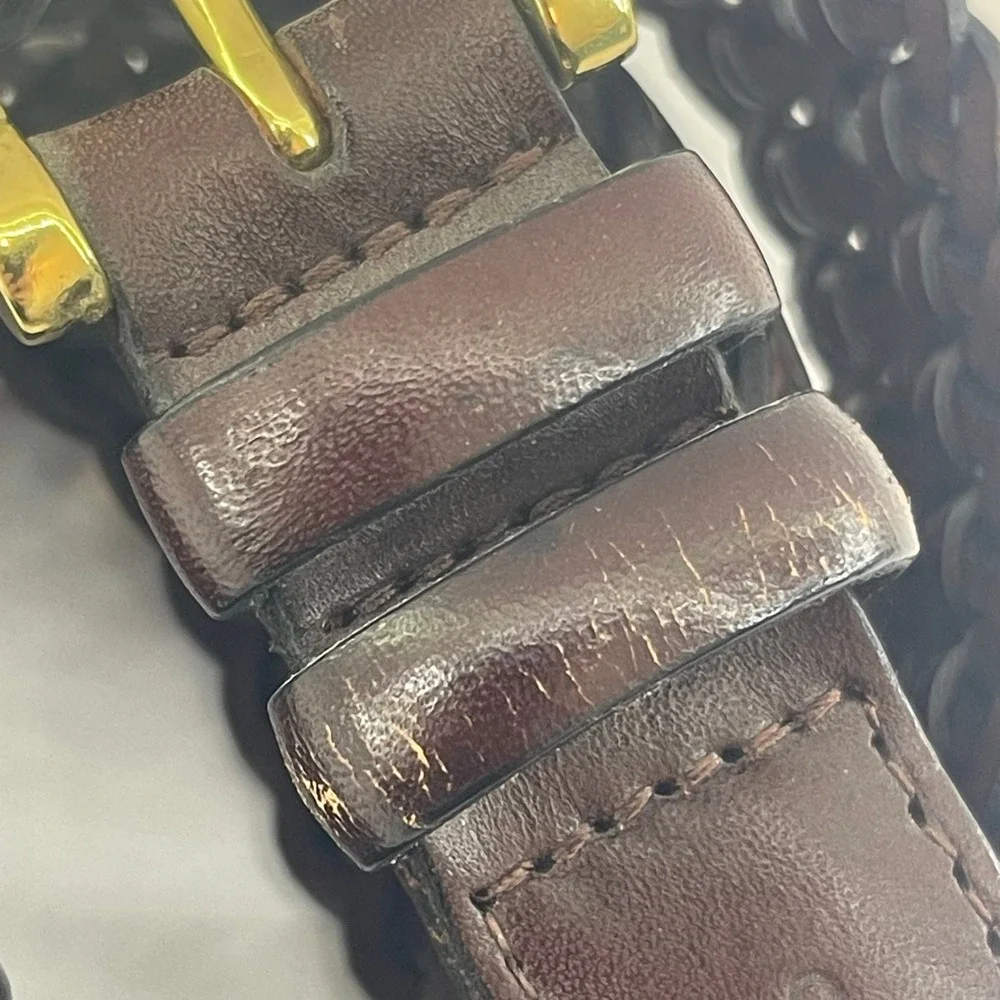 Liz Claiborne Braided Belt Womens 36 Dark Brown‎ Vintage 1999 Woven Leather